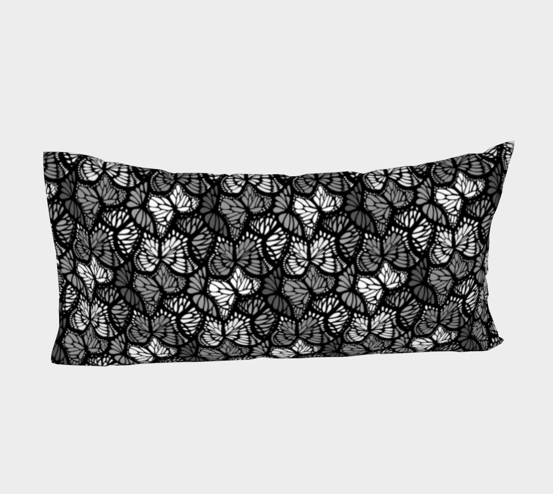 Bed Pillow Sleeve (Grey Butterflies)