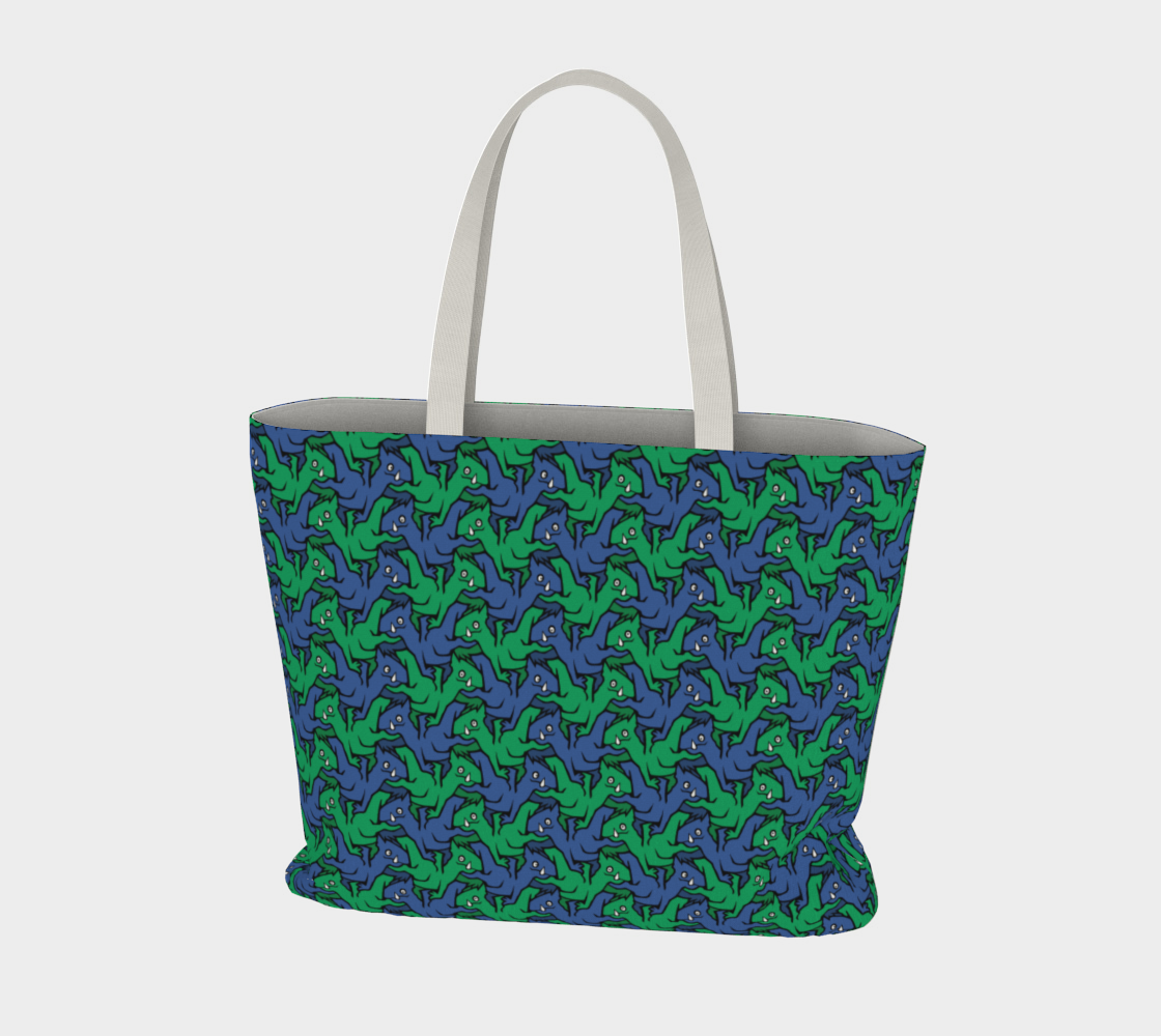 Large Tote Bag (Water Dragons)