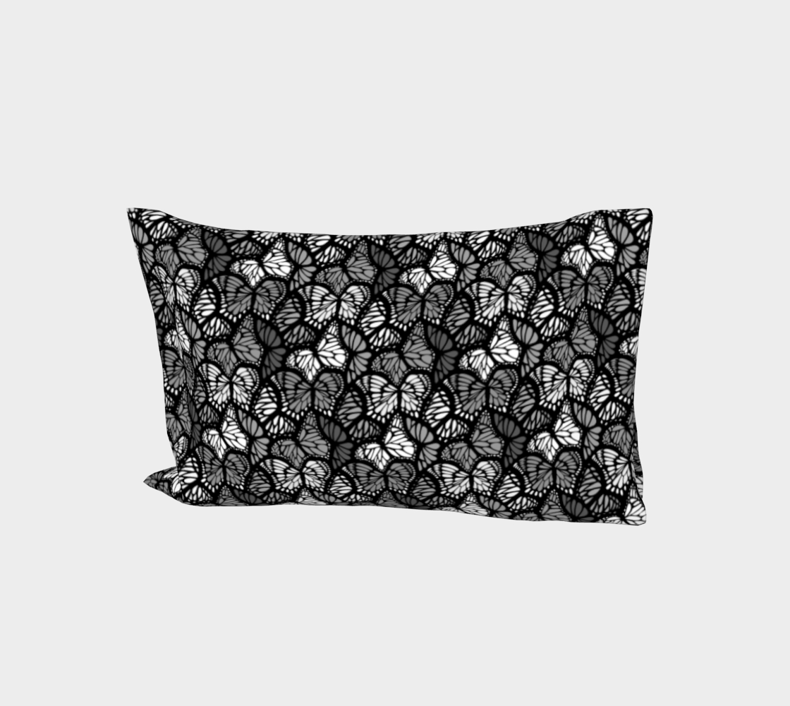 Bed Pillow Sleeve (Grey Butterflies)