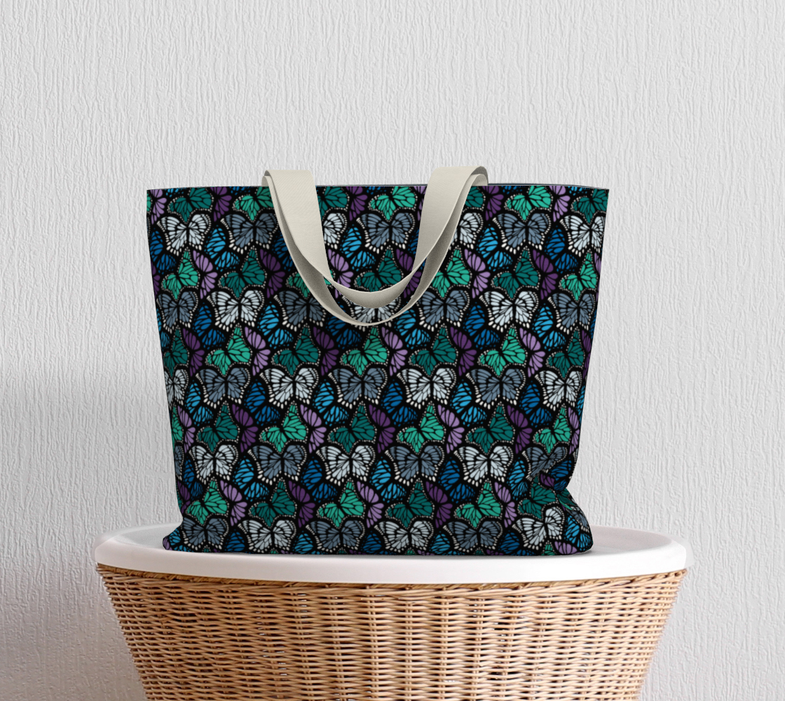Large Tote Bag (Cool Butterflies)