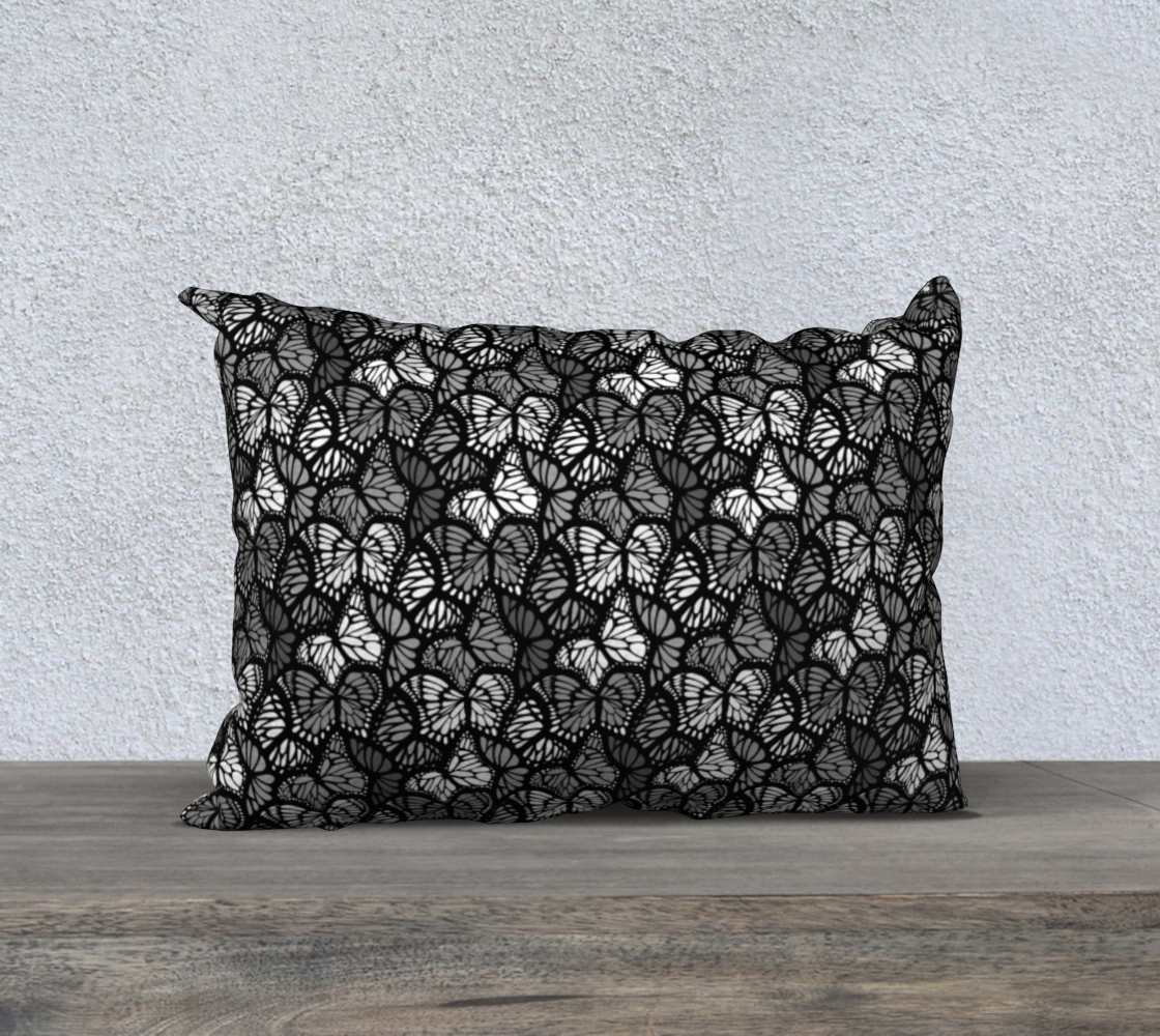 20" x 14" Pillow Case (Grey Butterflies)