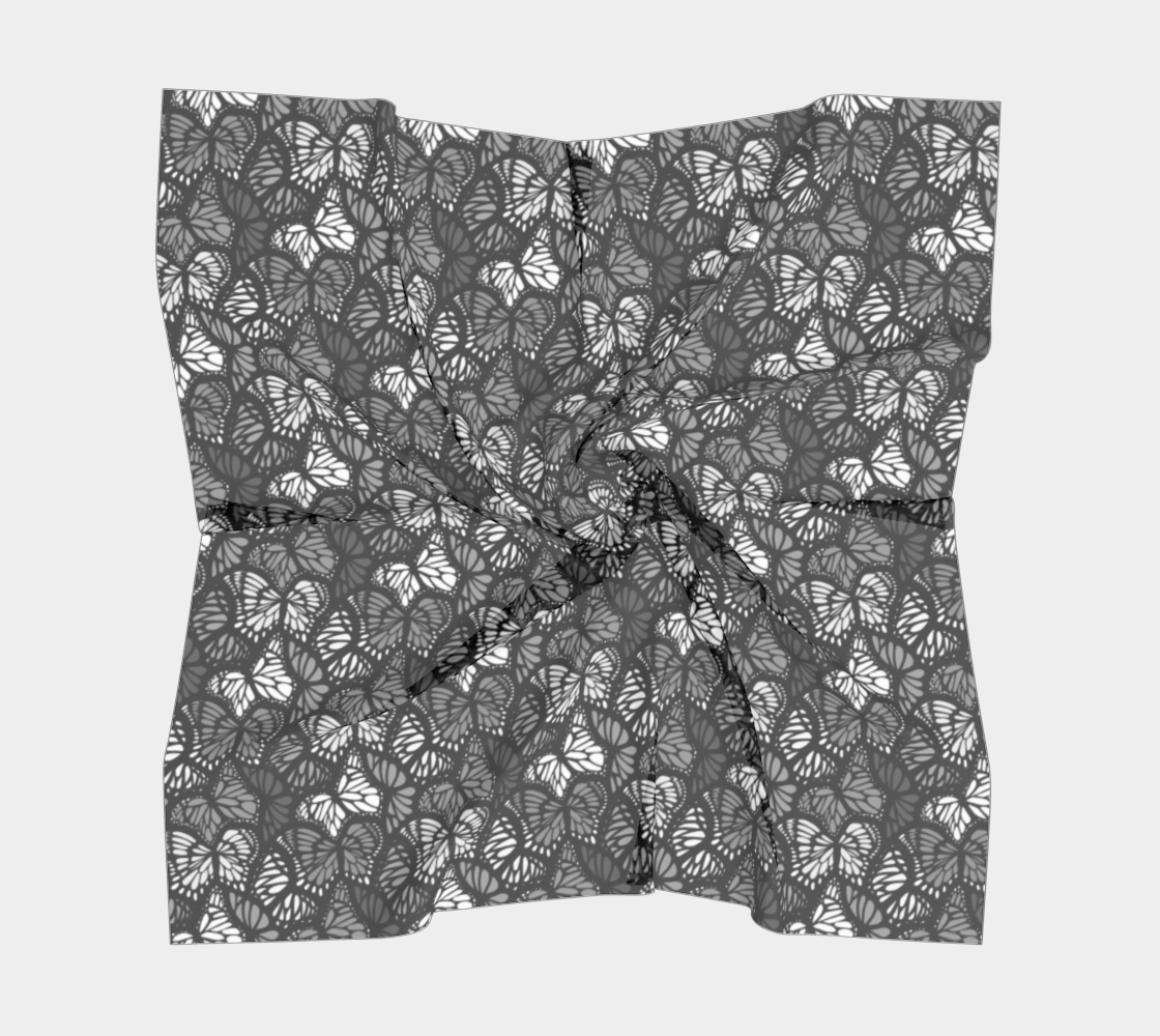 Square Scarf (Grey Butterflies)