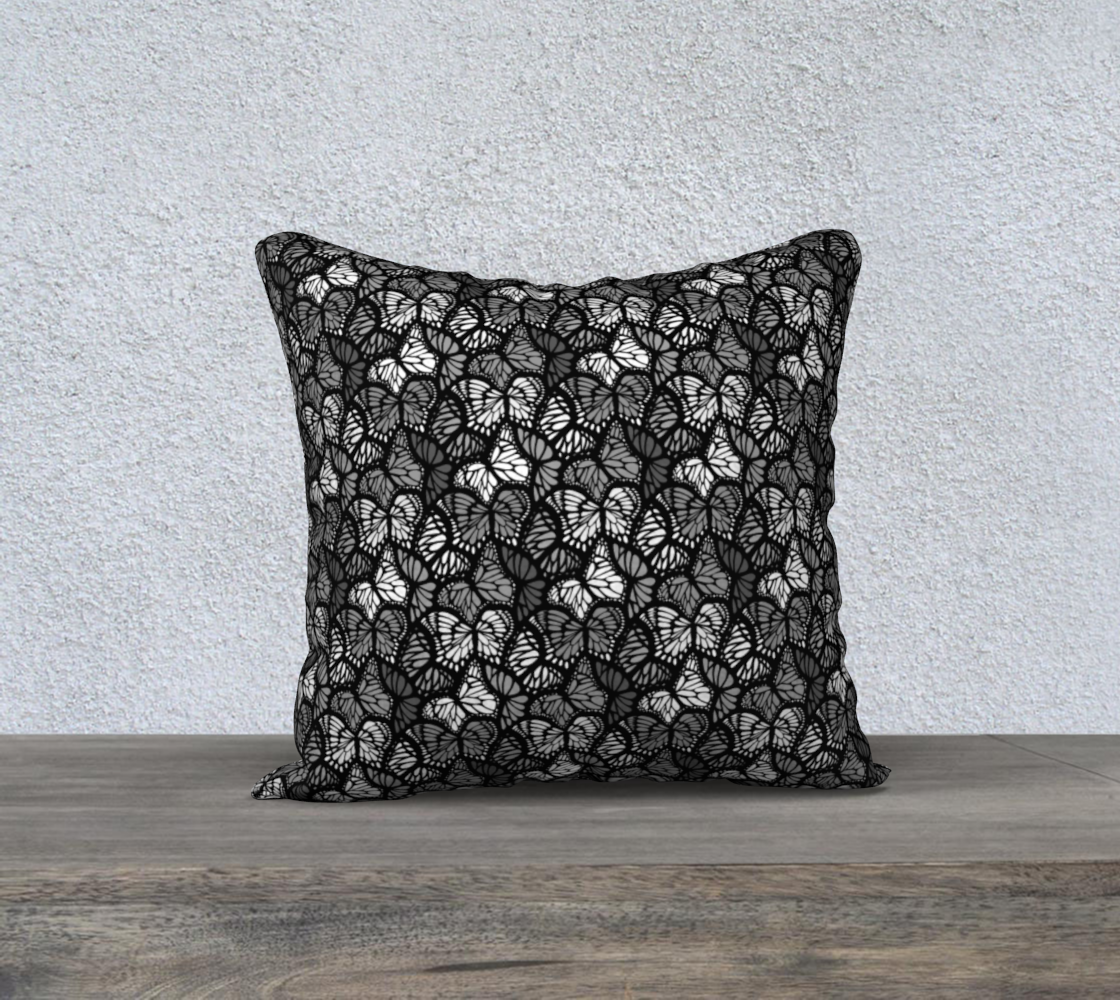 18" x 18" Pillow Case (Grey Butterflies)