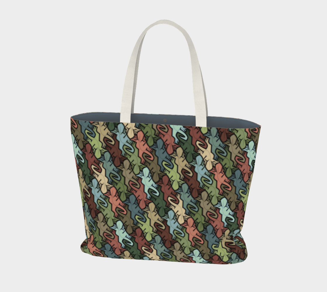 Large Tote Bag (Lizards)