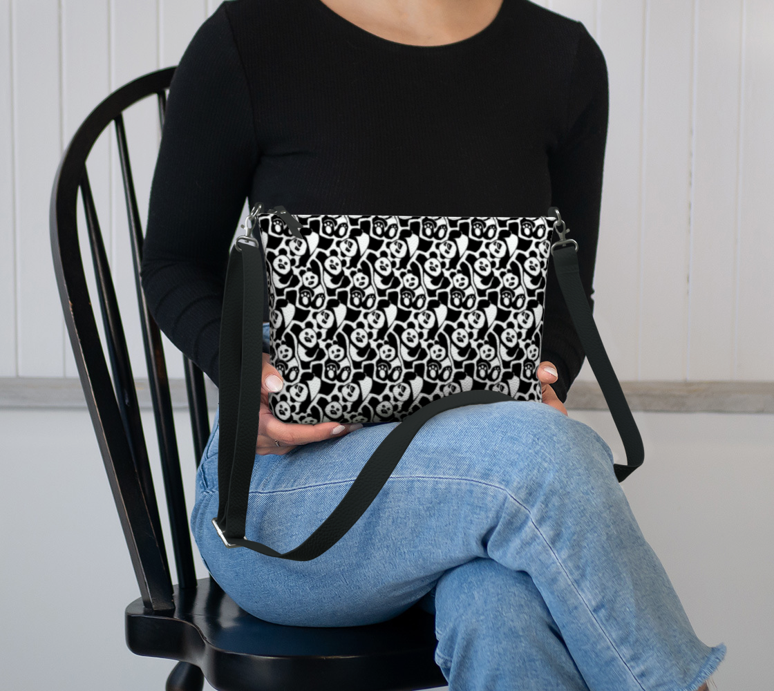 Vegan Leather Crossbody Purse (Dancing Pandas)