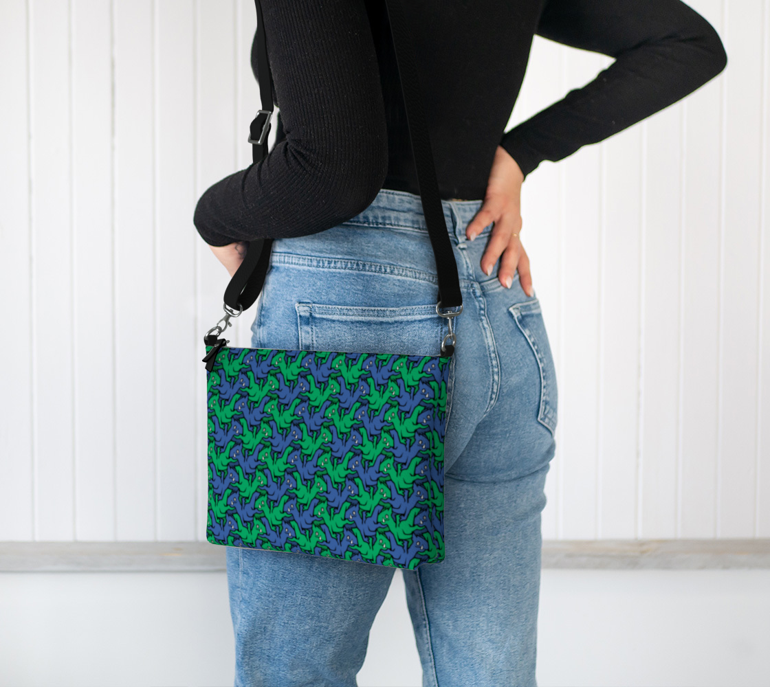Vegan Leather Crossbody Purse (Water Dragons)