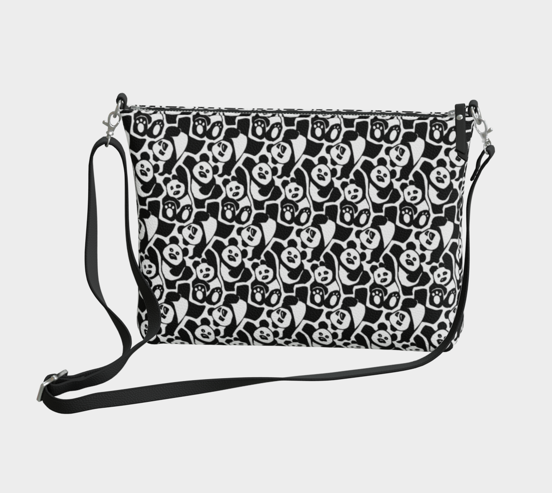 Vegan Leather Crossbody Purse (Dancing Pandas)