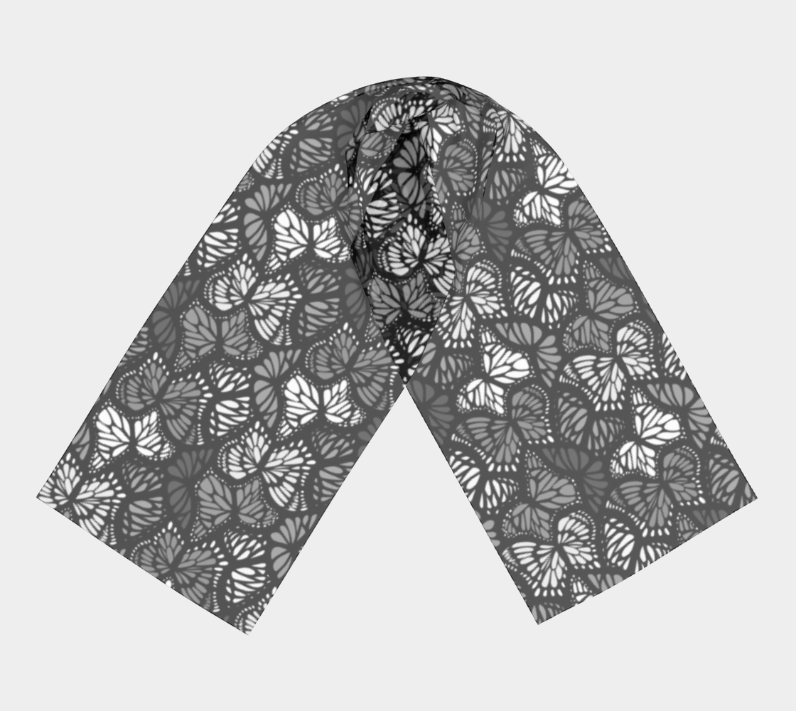 Long Scarf (Grey Butterflies)
