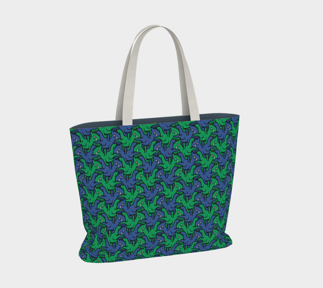 Large Tote Bag (Water Dragons)