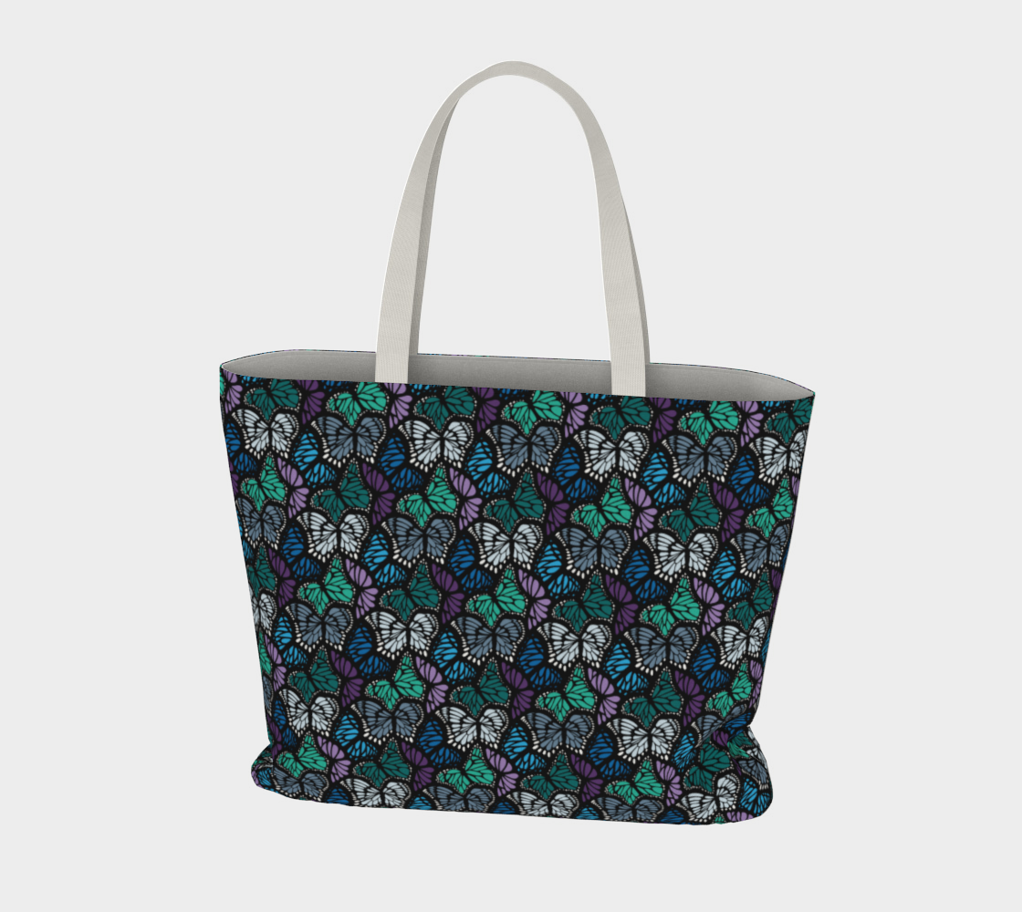 Large Tote Bag (Cool Butterflies)