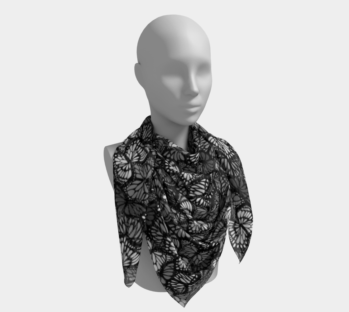 Square Scarf (Grey Butterflies)