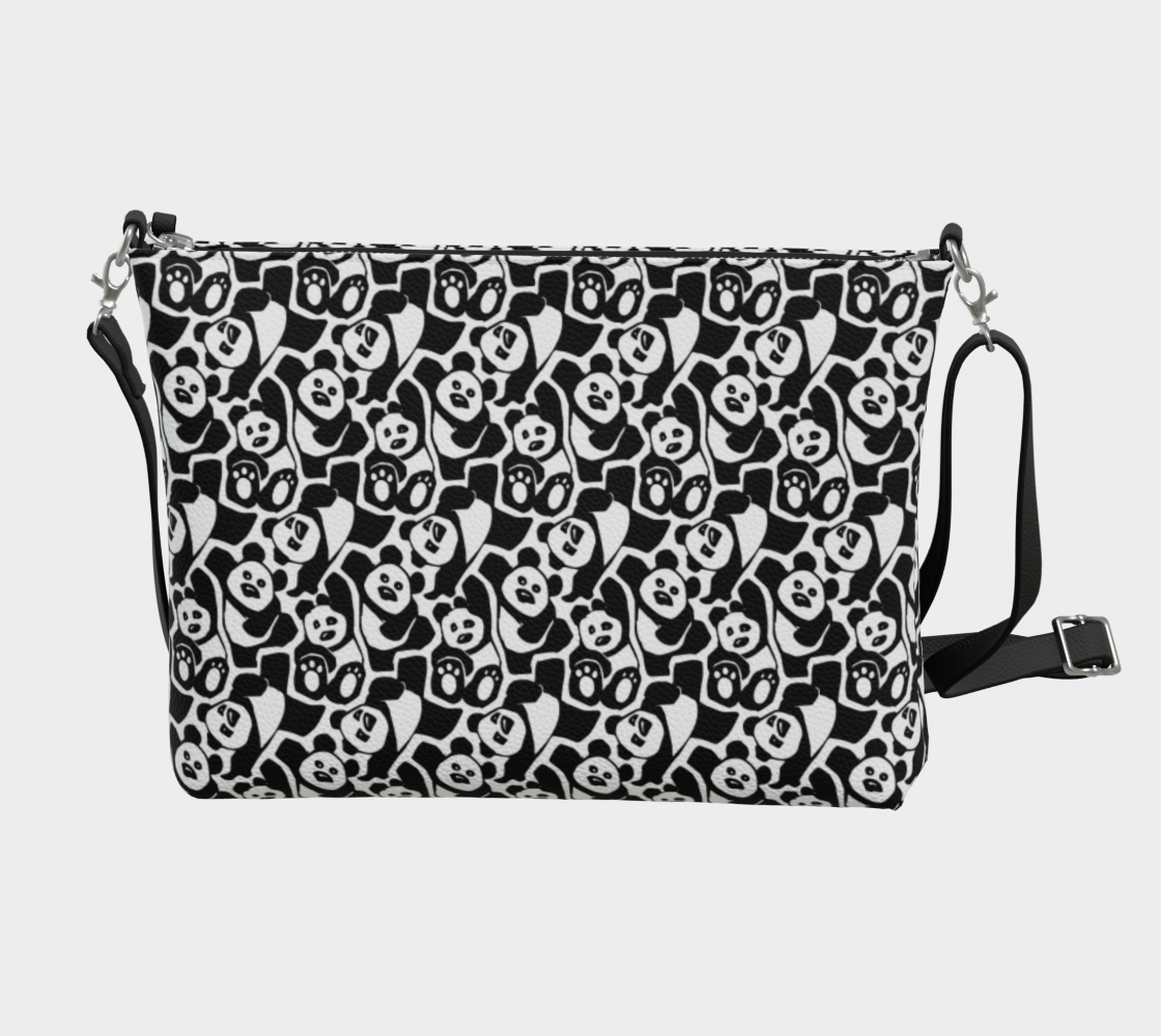 Vegan Leather Crossbody Purse (Dancing Pandas)