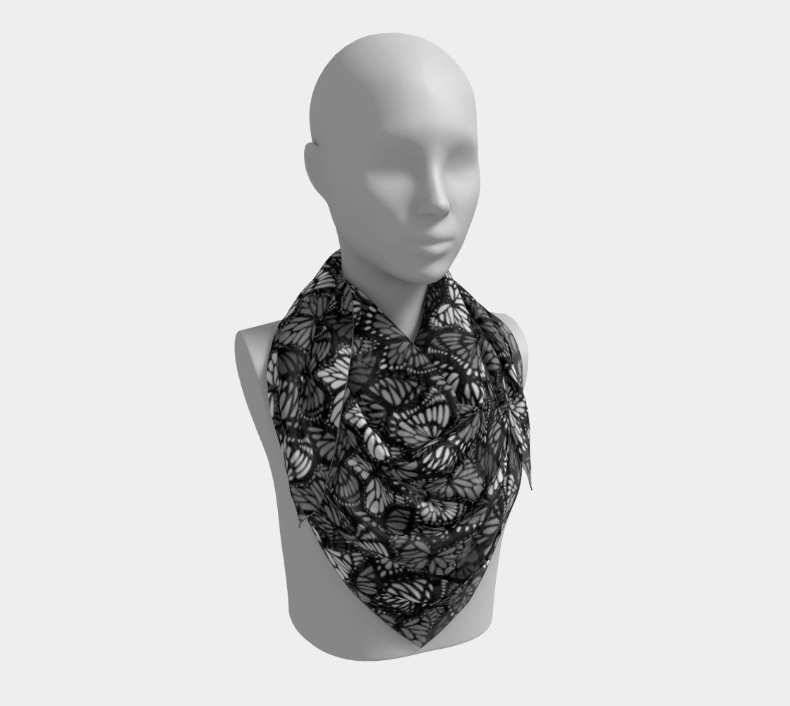 Square Scarf (Grey Butterflies)