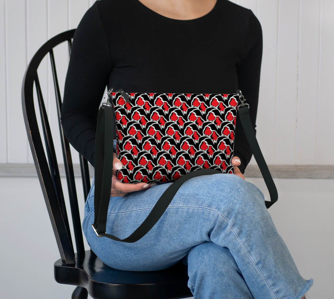 Vegan Leather Crossbody Purse (Bats & Robins)