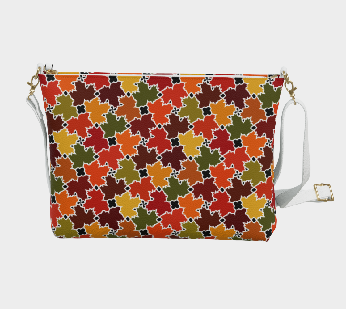 Vegan Leather Crossbody Purse (Fall Leaves)