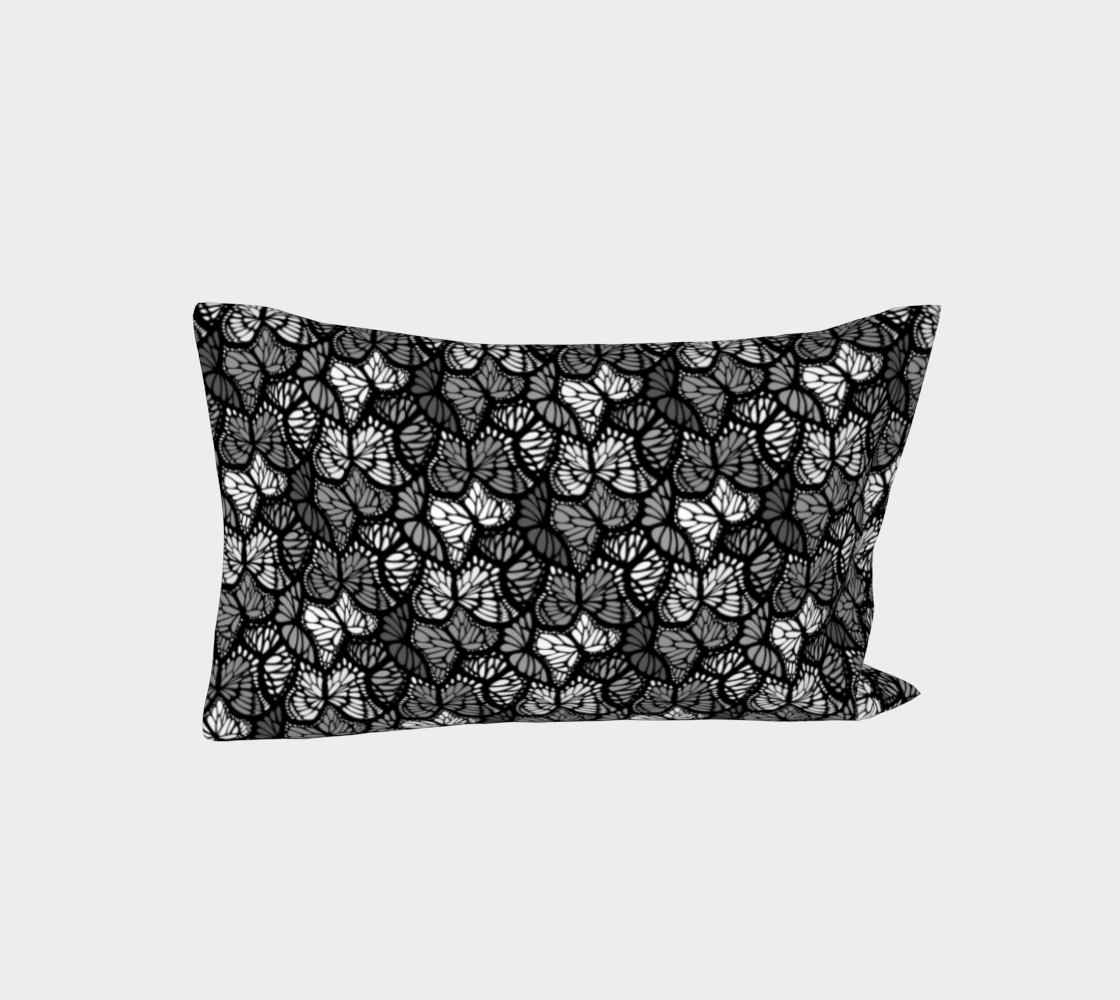 Bed Pillow Sleeve (Grey Butterflies)