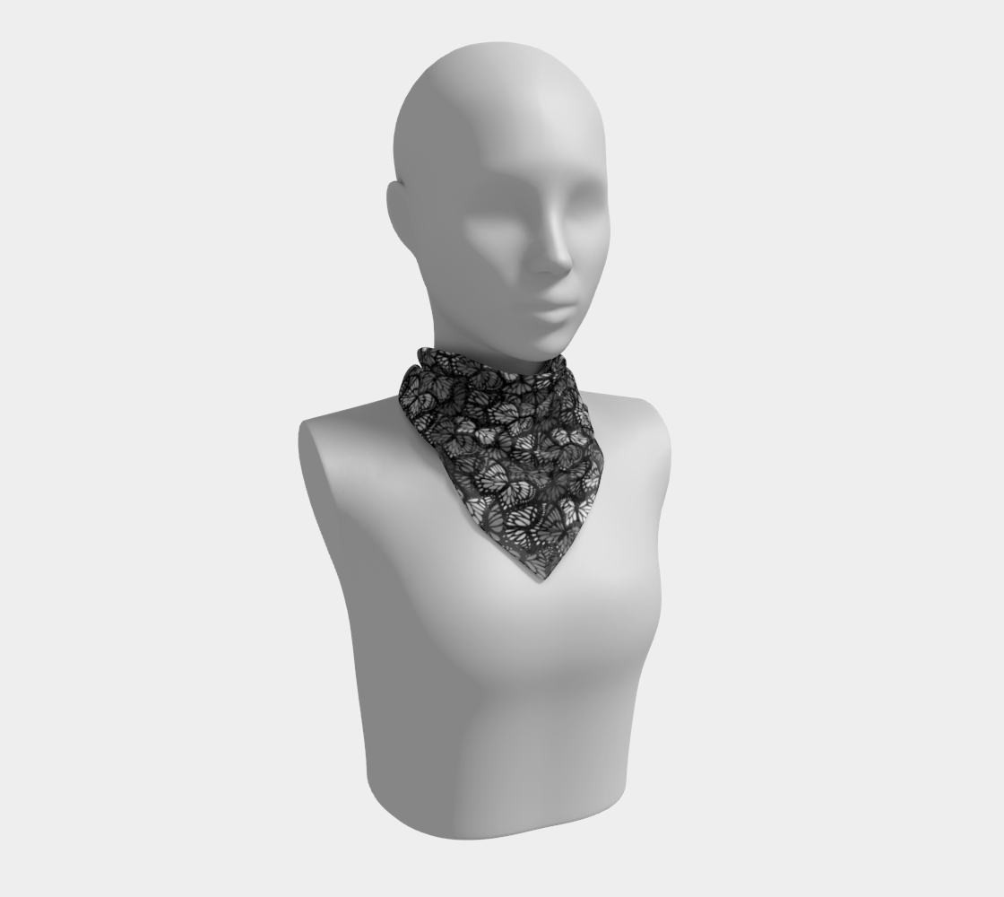 Square Scarf (Grey Butterflies)