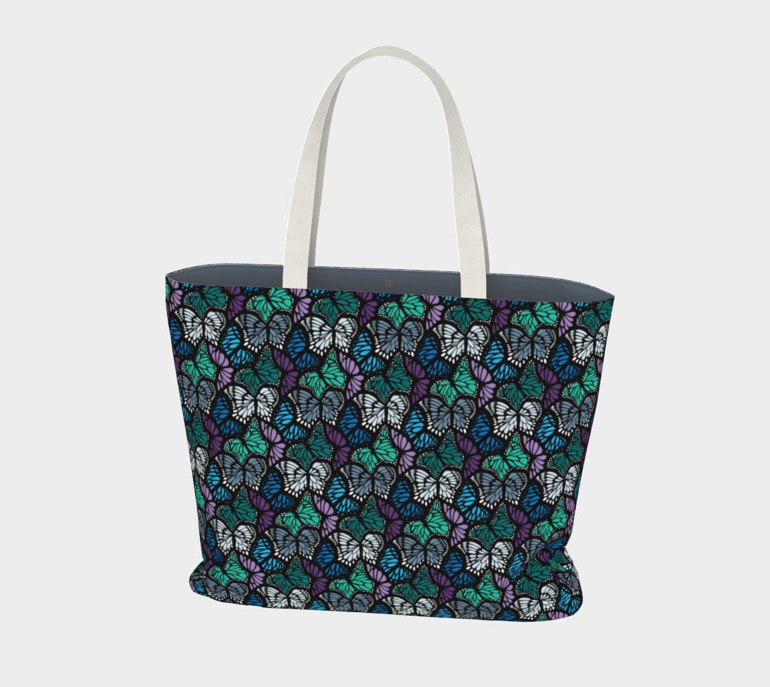 Large Tote Bag (Cool Butterflies)