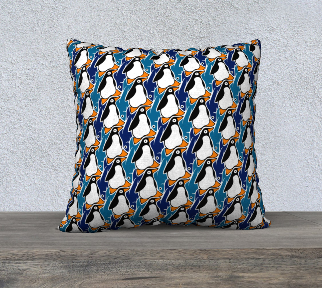 22" x 22" Pillow Case (Penguin's Supper)