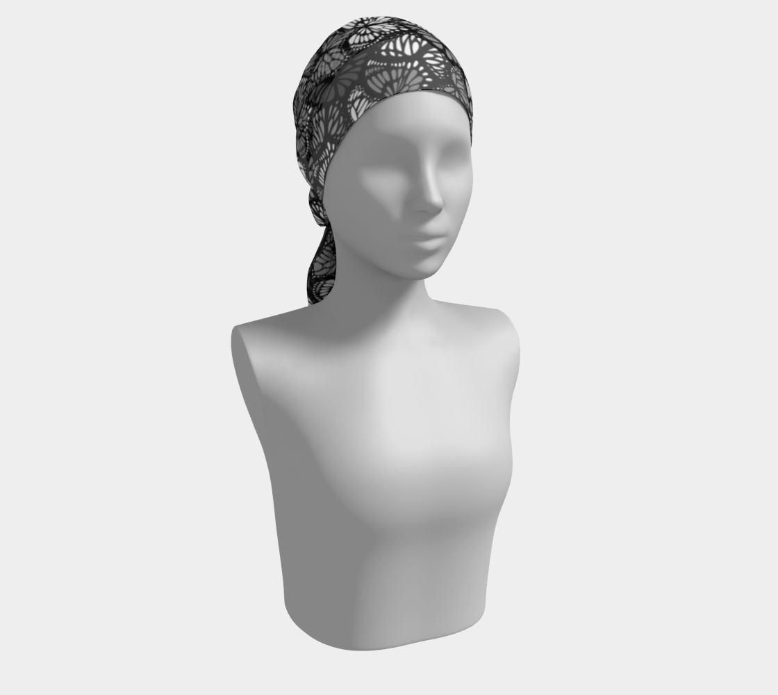 Long Scarf (Grey Butterflies)