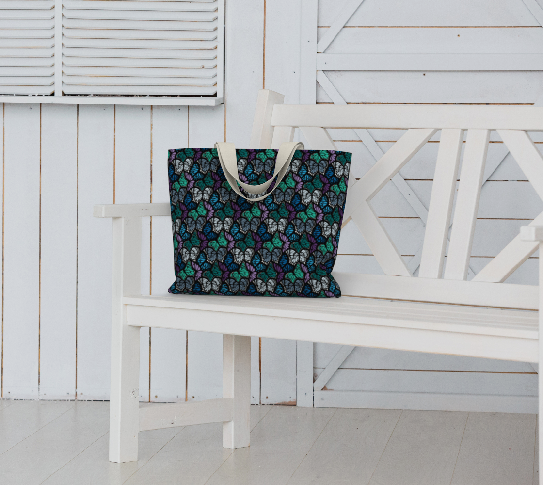 Large Tote Bag (Cool Butterflies)