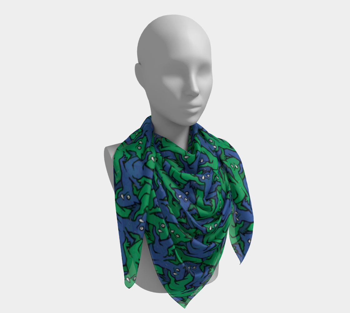 Square Scarf (Water Dragons)