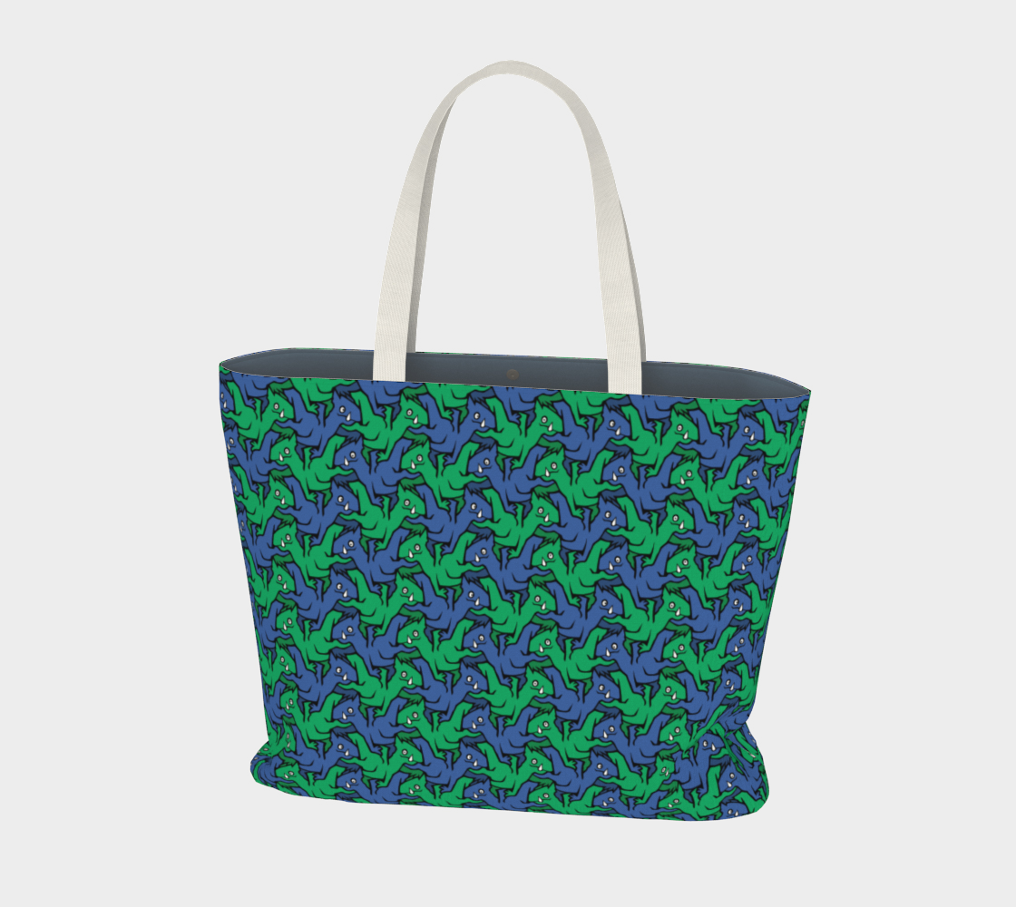 Large Tote Bag (Water Dragons)