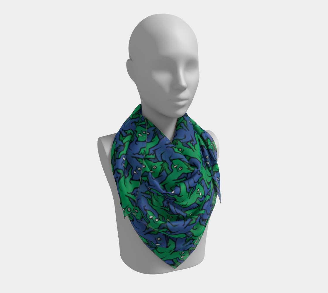 Square Scarf (Water Dragons)