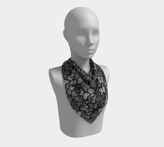 Square Scarf (Grey Butterflies)