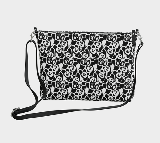 Vegan Leather Crossbody Purse (Dancing Pandas)
