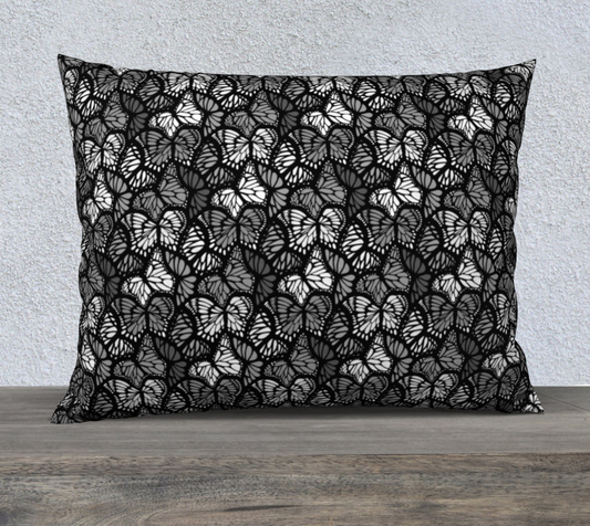 26" x 20" Pillow Case (Grey Butterflies)