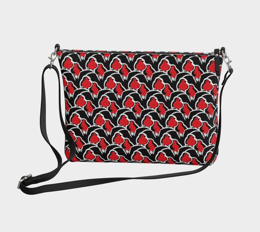 Vegan Leather Crossbody Purse (Bats & Robins)