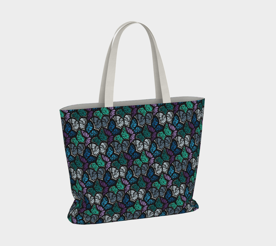 Large Tote Bag (Cool Butterflies)