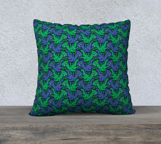 22" x 22" Pillow Case (Water Dragons)