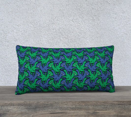 24" x 12" Pillow Case (Water Dragons)